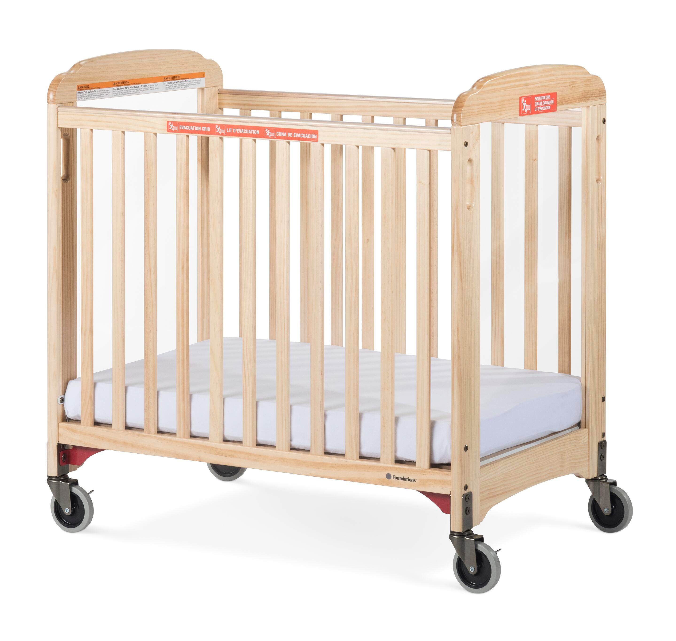 Foundations First Responder Fixed Side Clearview Evacuation Crib, 39-1/4 x 26-1/4 x 40 Inches, Natural 1595270
